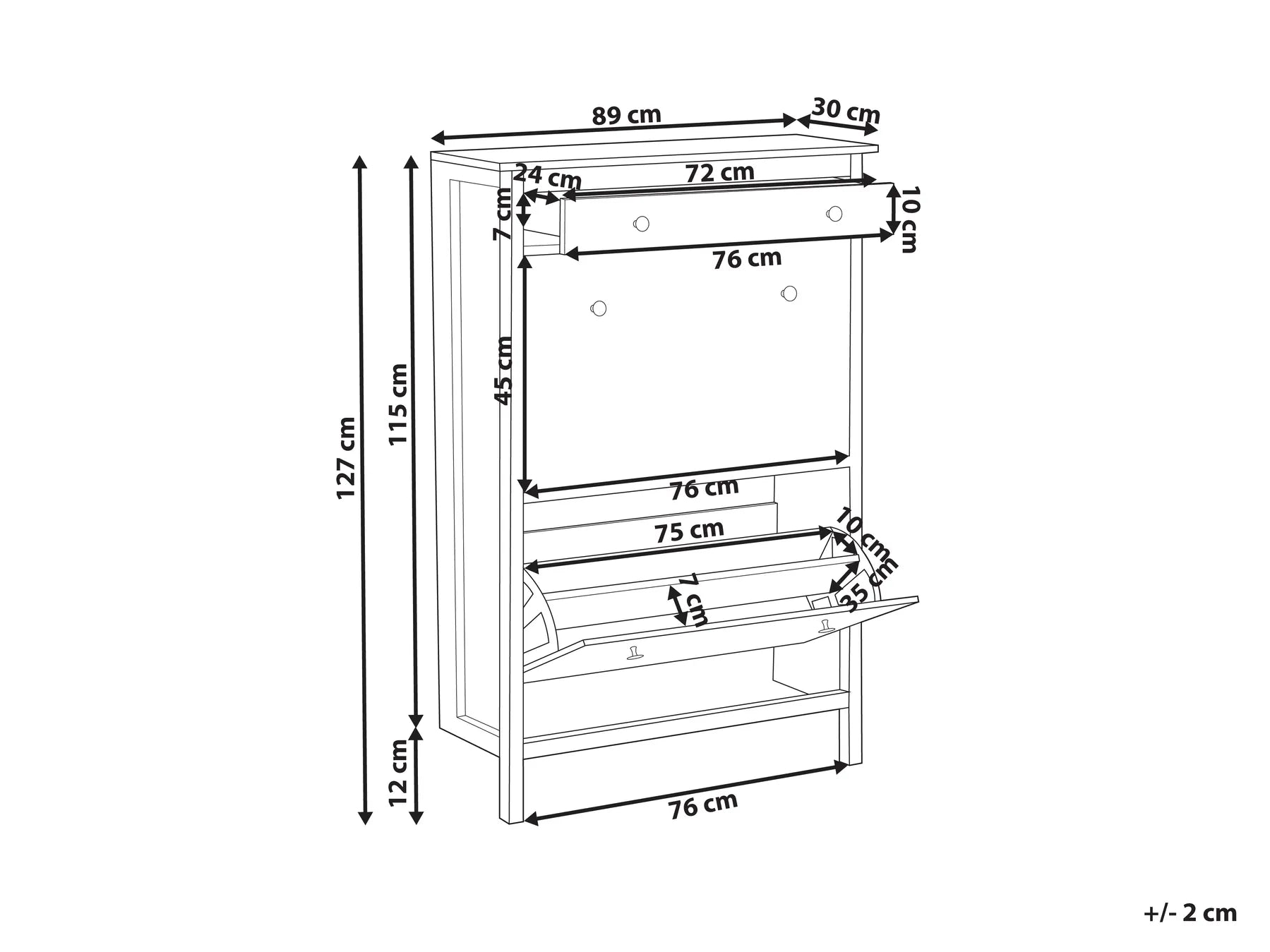 Shoe Storage Cabinet GIBSON White