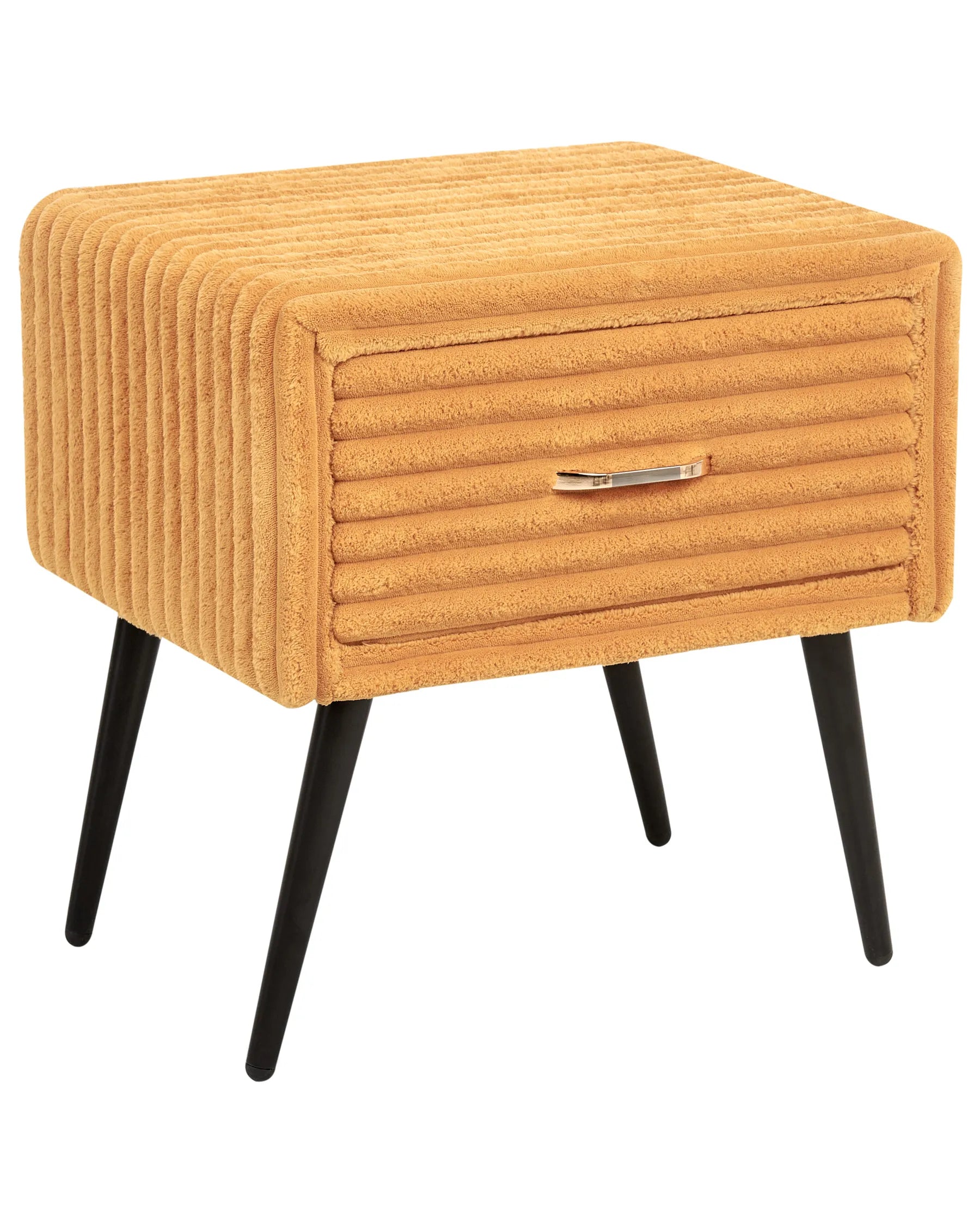 1 Drawer Bedside Table FLAYAT Corduroy Orange