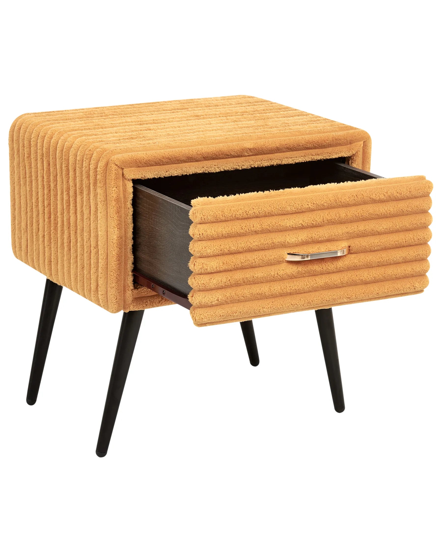 1 Drawer Bedside Table FLAYAT Corduroy Orange