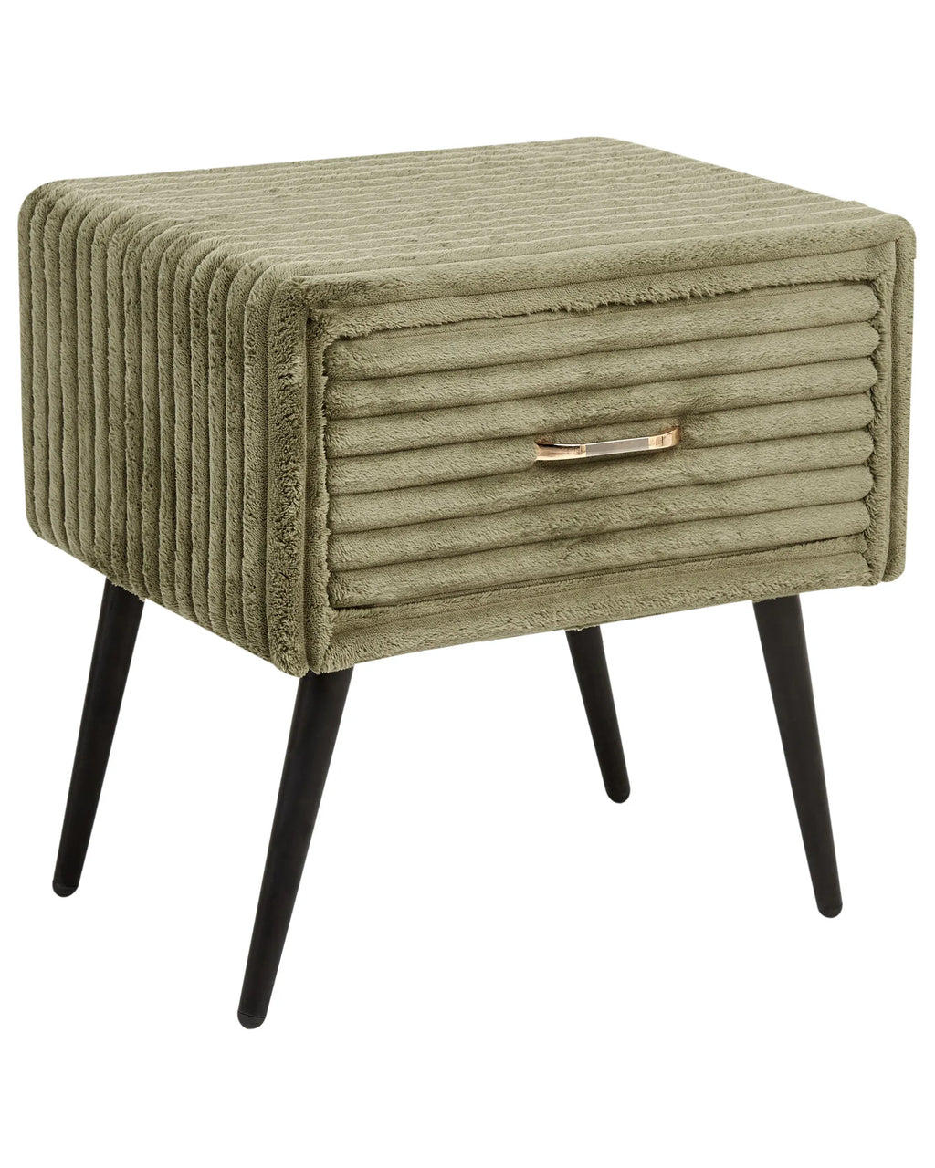 1 Drawer Bedside Table FLAYAT Corduroy Green