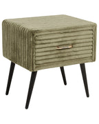 1 Drawer Bedside Table FLAYAT Corduroy Green