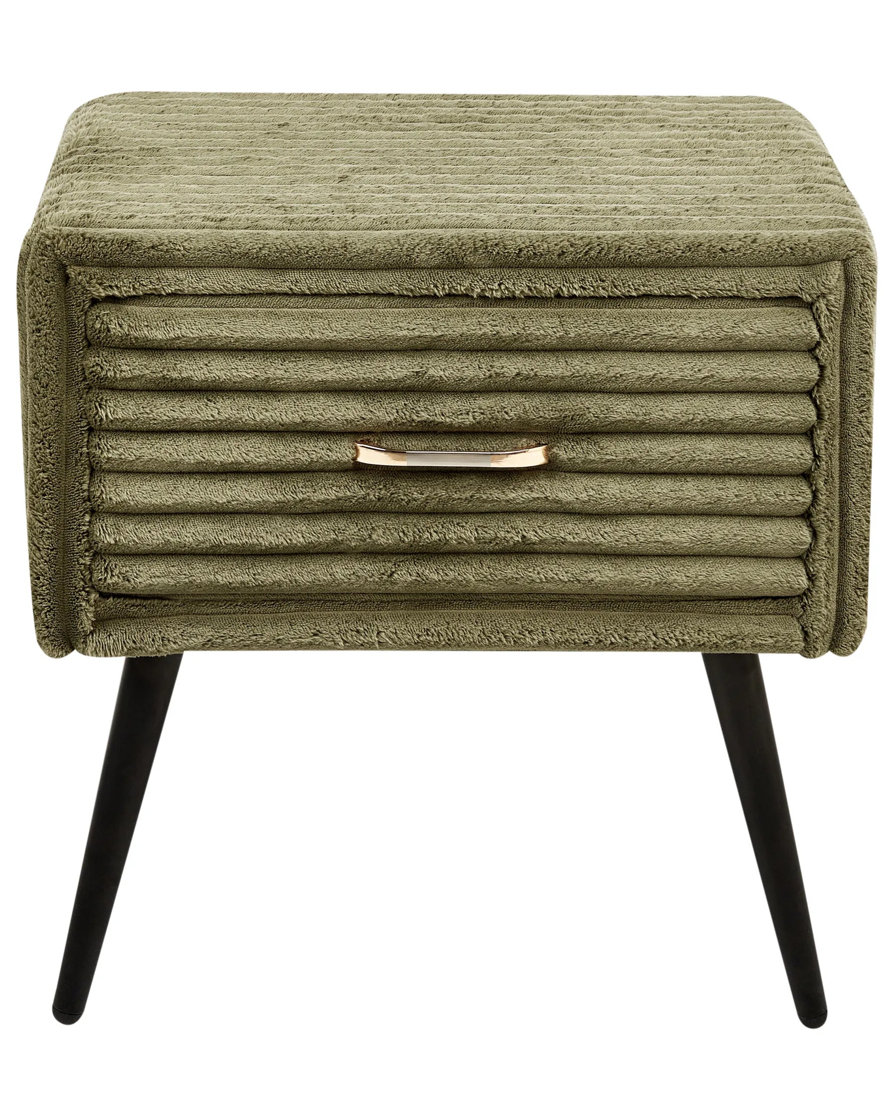 1 Drawer Bedside Table FLAYAT Corduroy Green