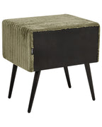 1 Drawer Bedside Table FLAYAT Corduroy Green