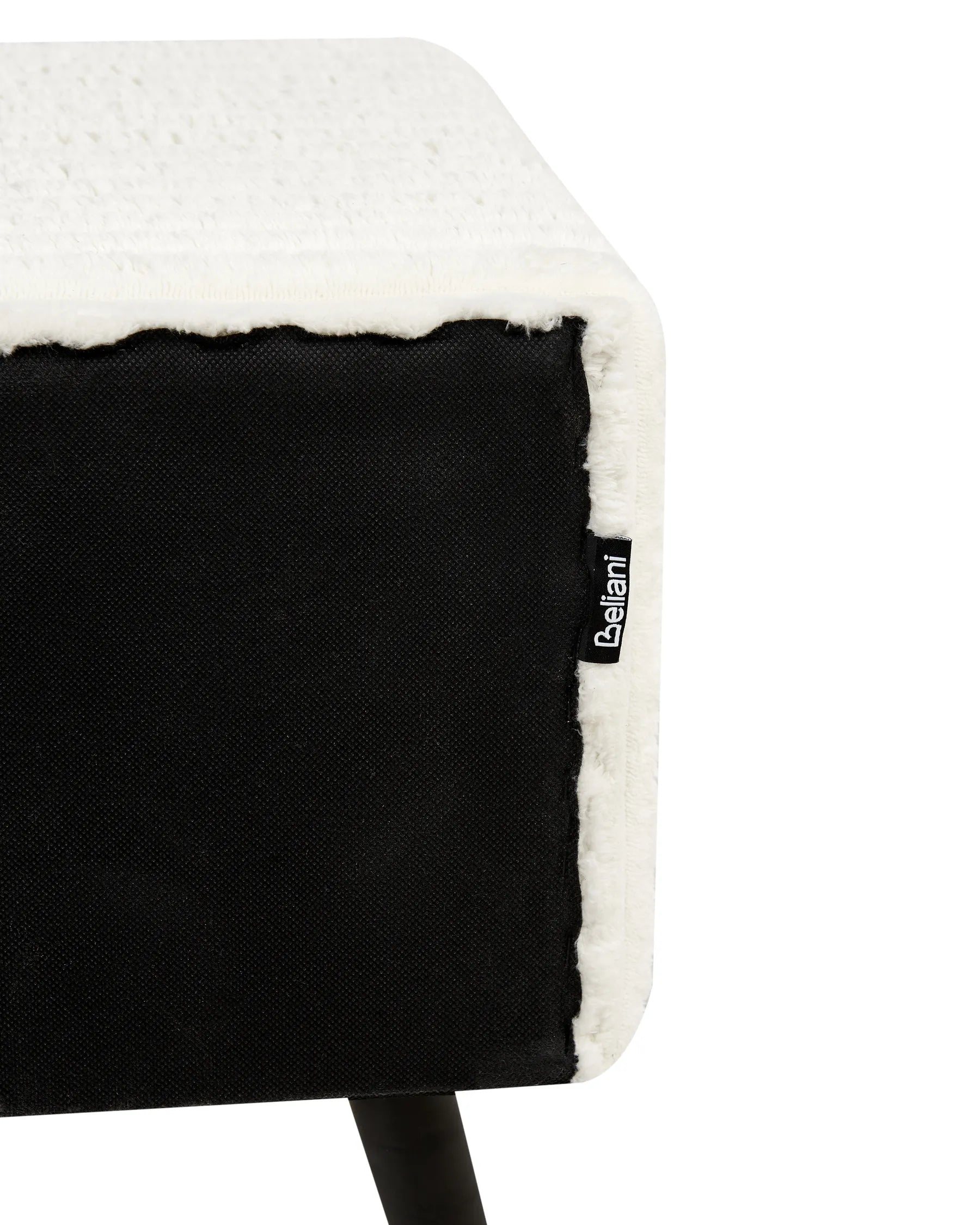 1 Drawer Bedside Table FLAYAT Corduroy Off-White