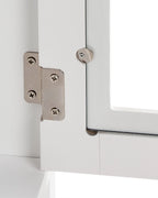 Glass Display Sideboard with Shelf INLET 80 cm White