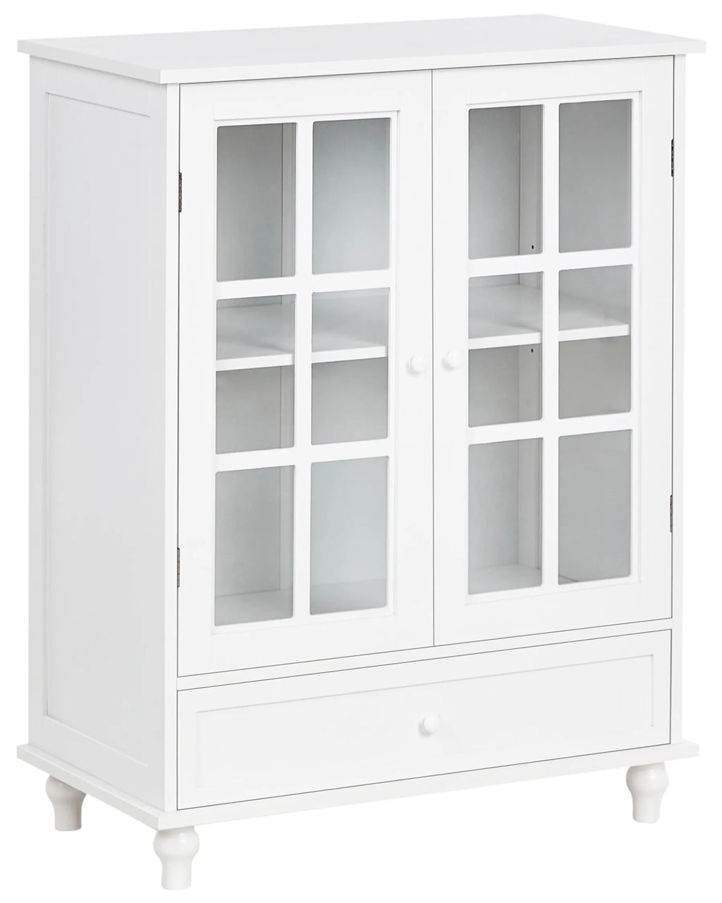Glass Display Sideboard CARLET 71 cm White