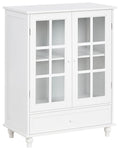 Glass Display Sideboard CARLET 71 cm White