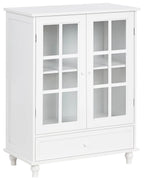 Glass Display Sideboard CARLET 71 cm White