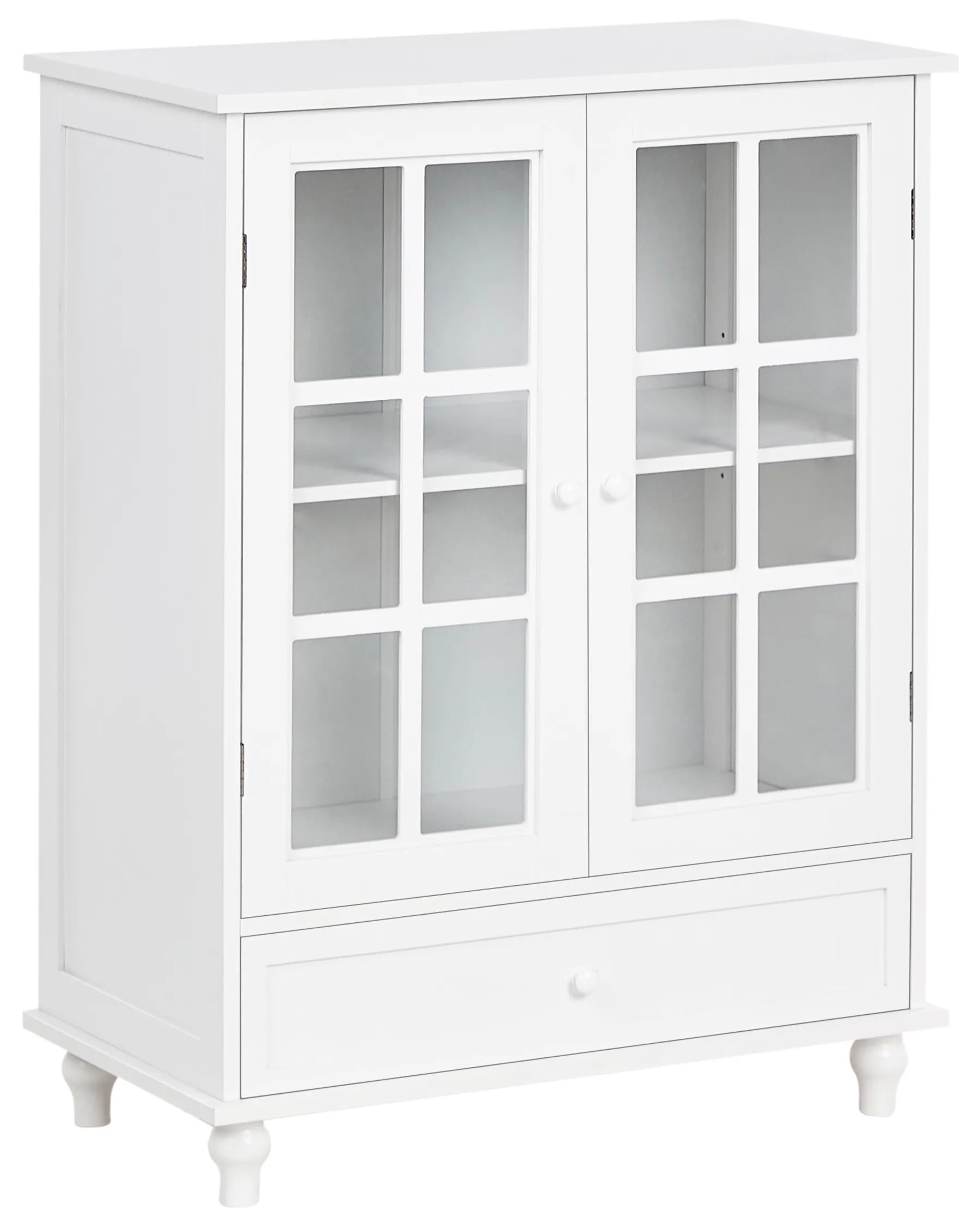 Glass Display Sideboard CARLET 71 cm White