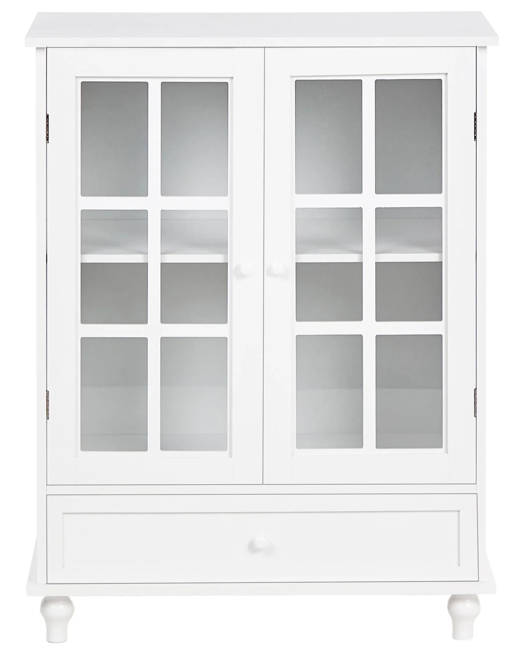 Glass Display Sideboard CARLET 71 cm White