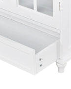 Glass Display Sideboard CARLET 71 cm White