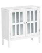 Glass Display Sideboard MIRAM 80 cm White