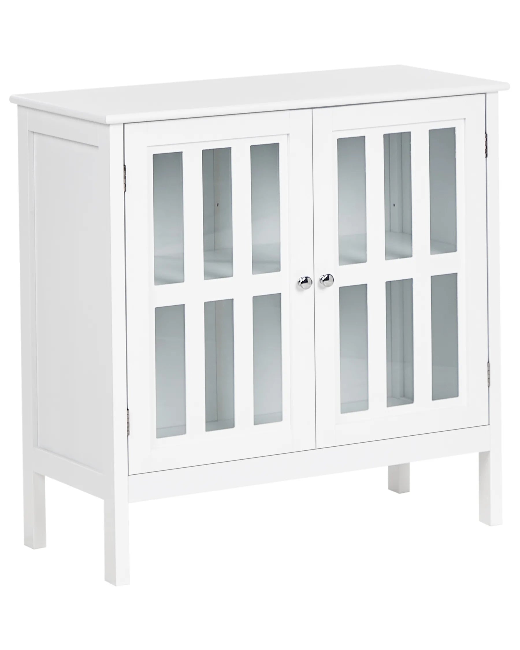 Glass Display Sideboard MIRAM 80 cm White