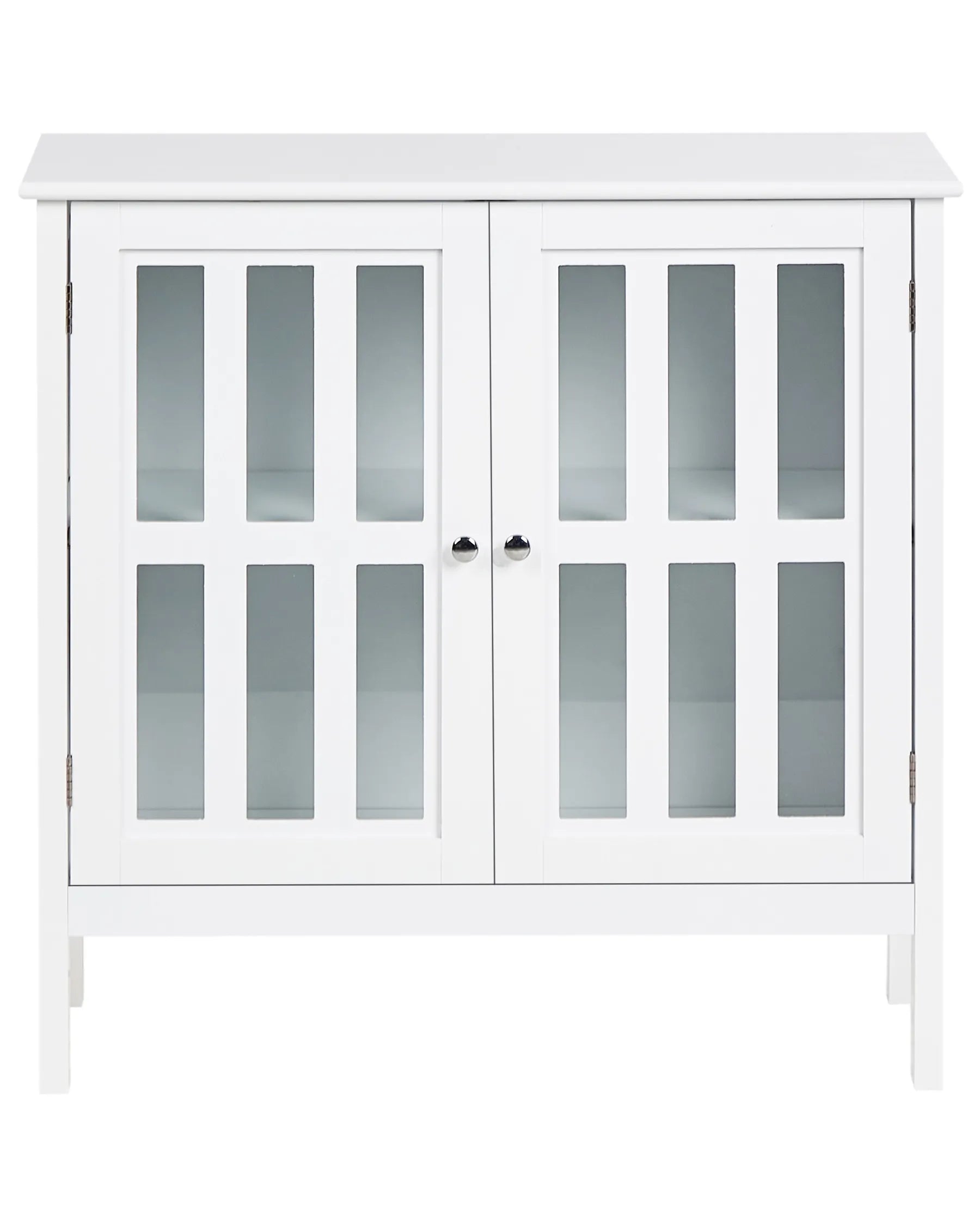 Glass Display Sideboard MIRAM 80 cm White