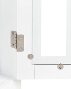 Glass Display Sideboard MIRAM 80 cm White