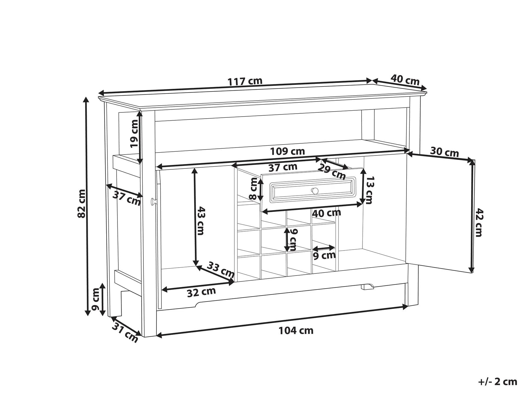 Wine Cabinet TIMBOON Black
