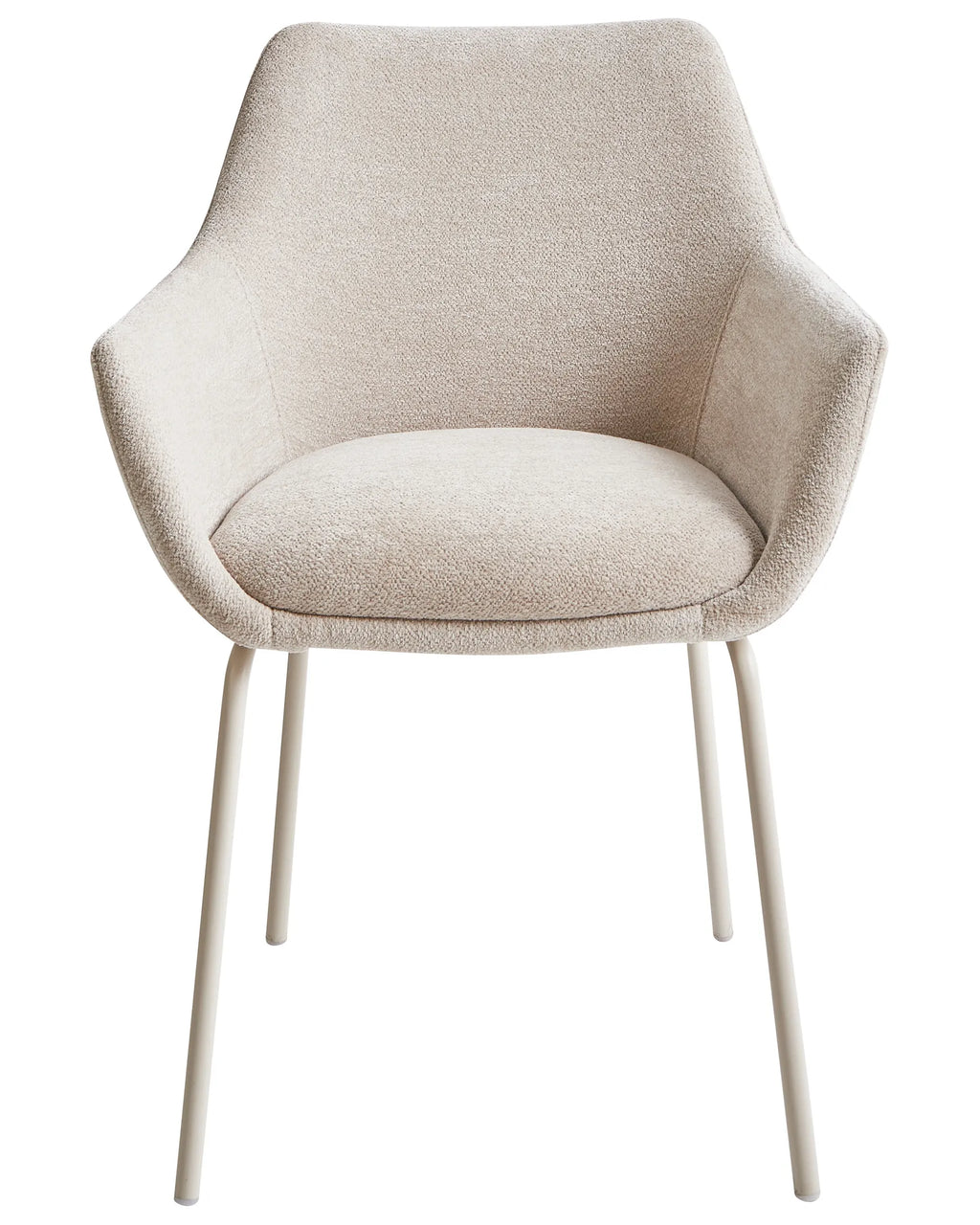 Set of 2 Dining Chairs Chenille Light Beige