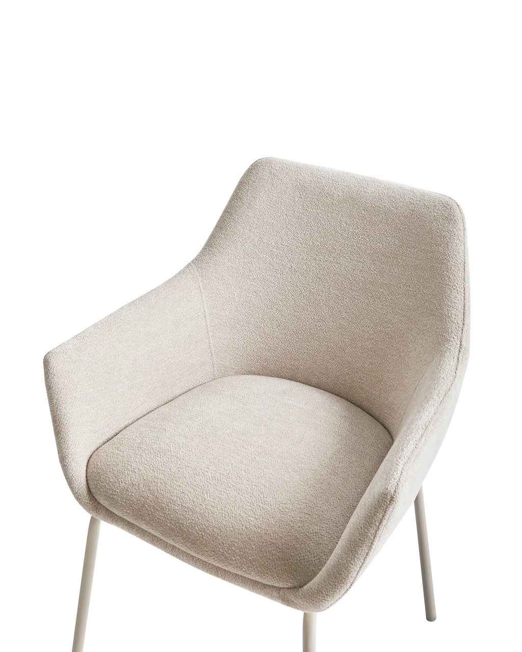 Set of 2 Dining Chairs Chenille Light Beige