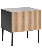 Bedside Table BLYTHE Natural Ash Wood Black