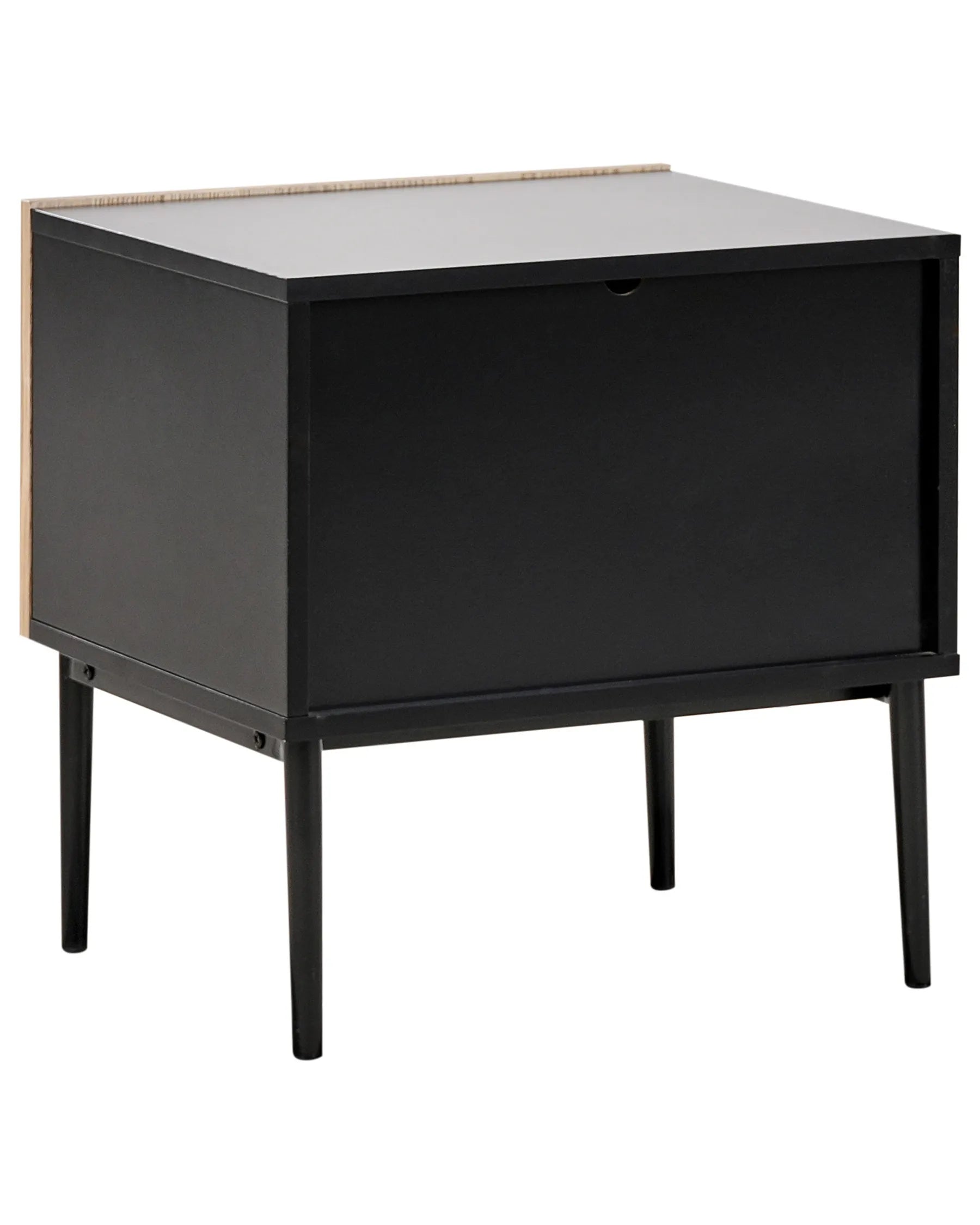 Bedside Table BLYTHE Natural Ash Wood Black