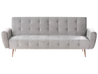 Sofa Bed 3 Seater SELNES Velvet Light Grey