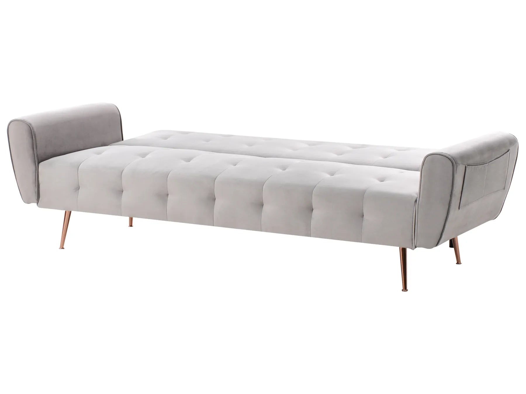 Sofa Bed 3 Seater SELNES Velvet Light Grey