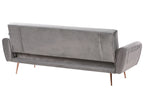 Sofa Bed 3 Seater SELNES Velvet Light Grey