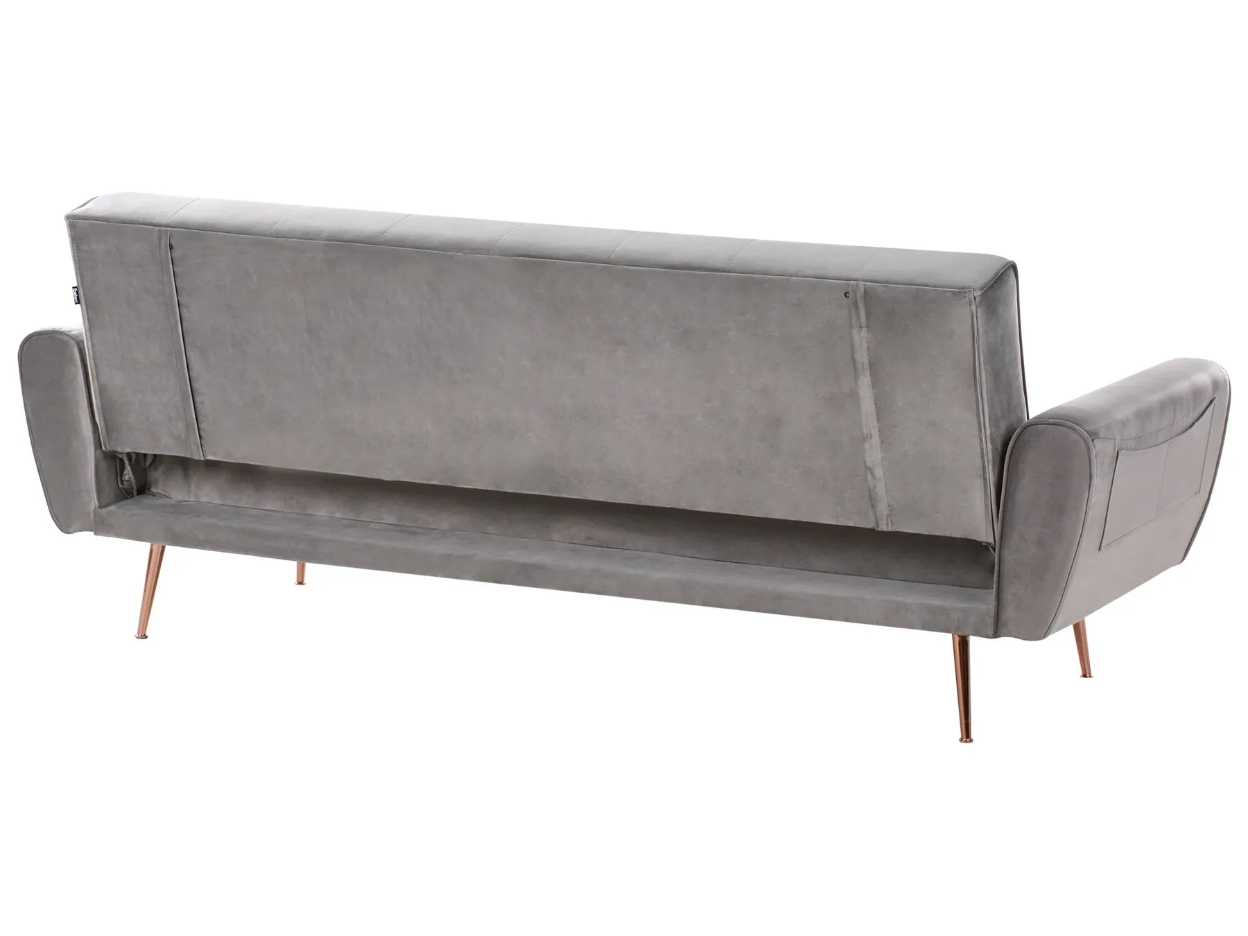 Sofa Bed 3 Seater SELNES Velvet Light Grey