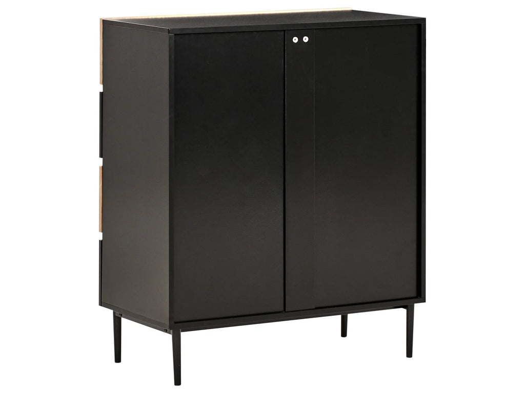 4 Drawer Chest BLYTHE Natural Ash Wood Black