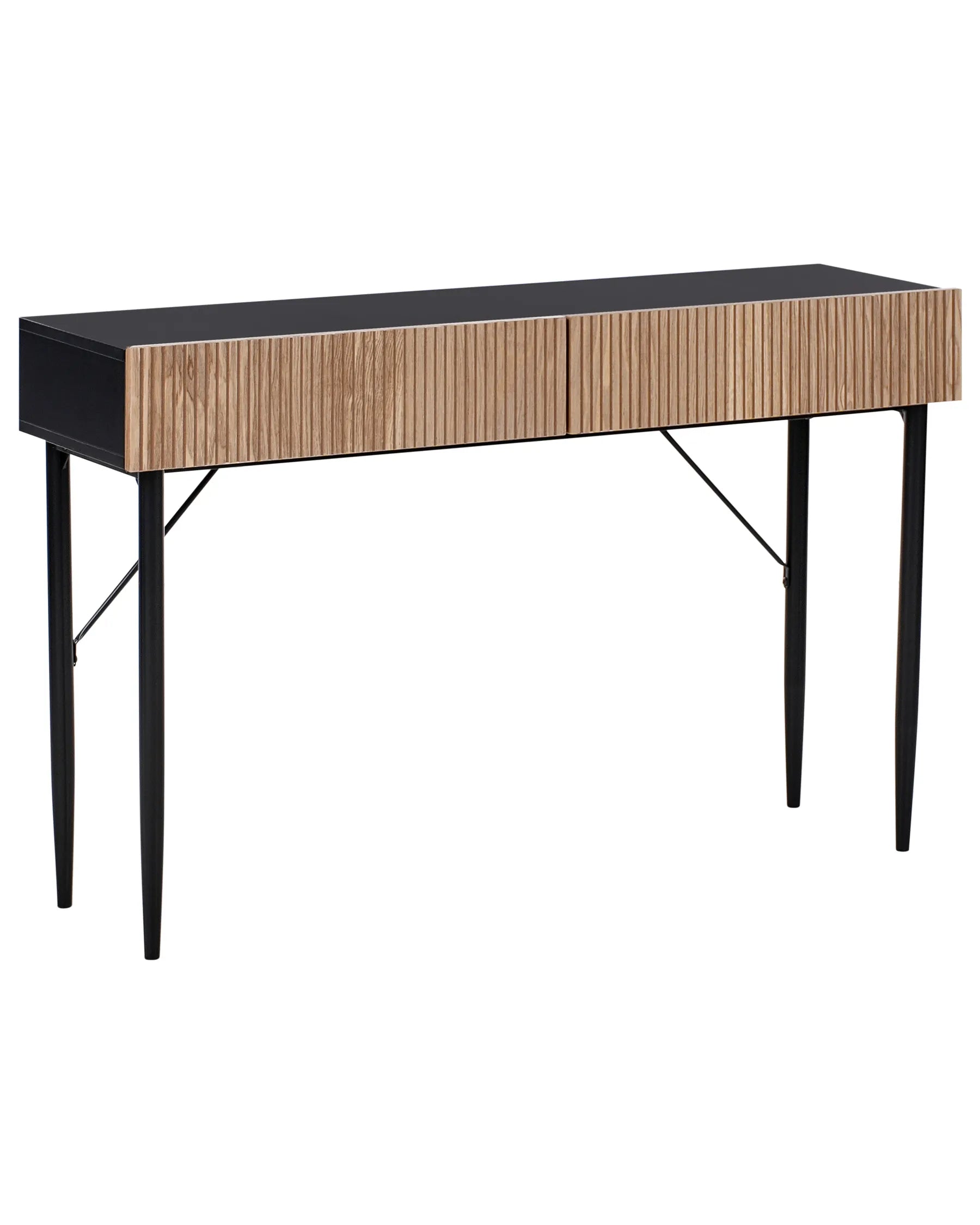 Console Table BLYTHE Natural Ash Wood Black