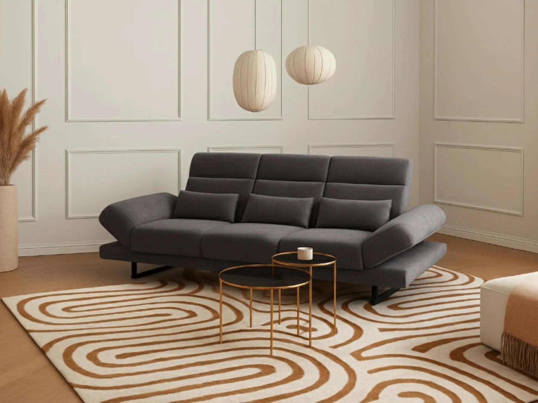 Sofa 3 Seater IKAST Fabric Black