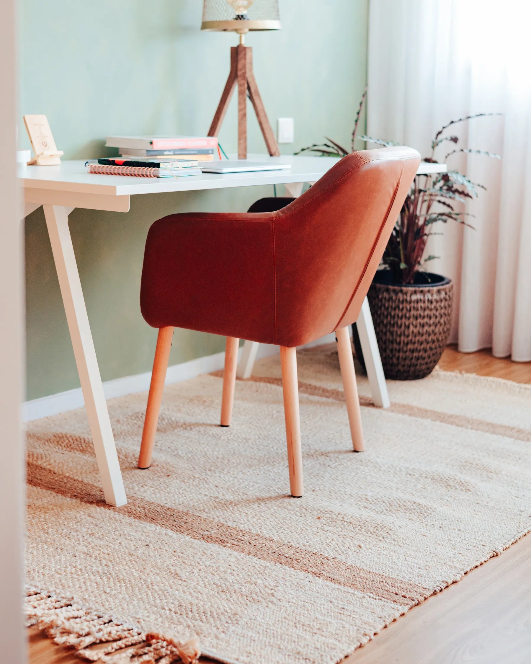 Dining Chair Faux Leather Golden Brown