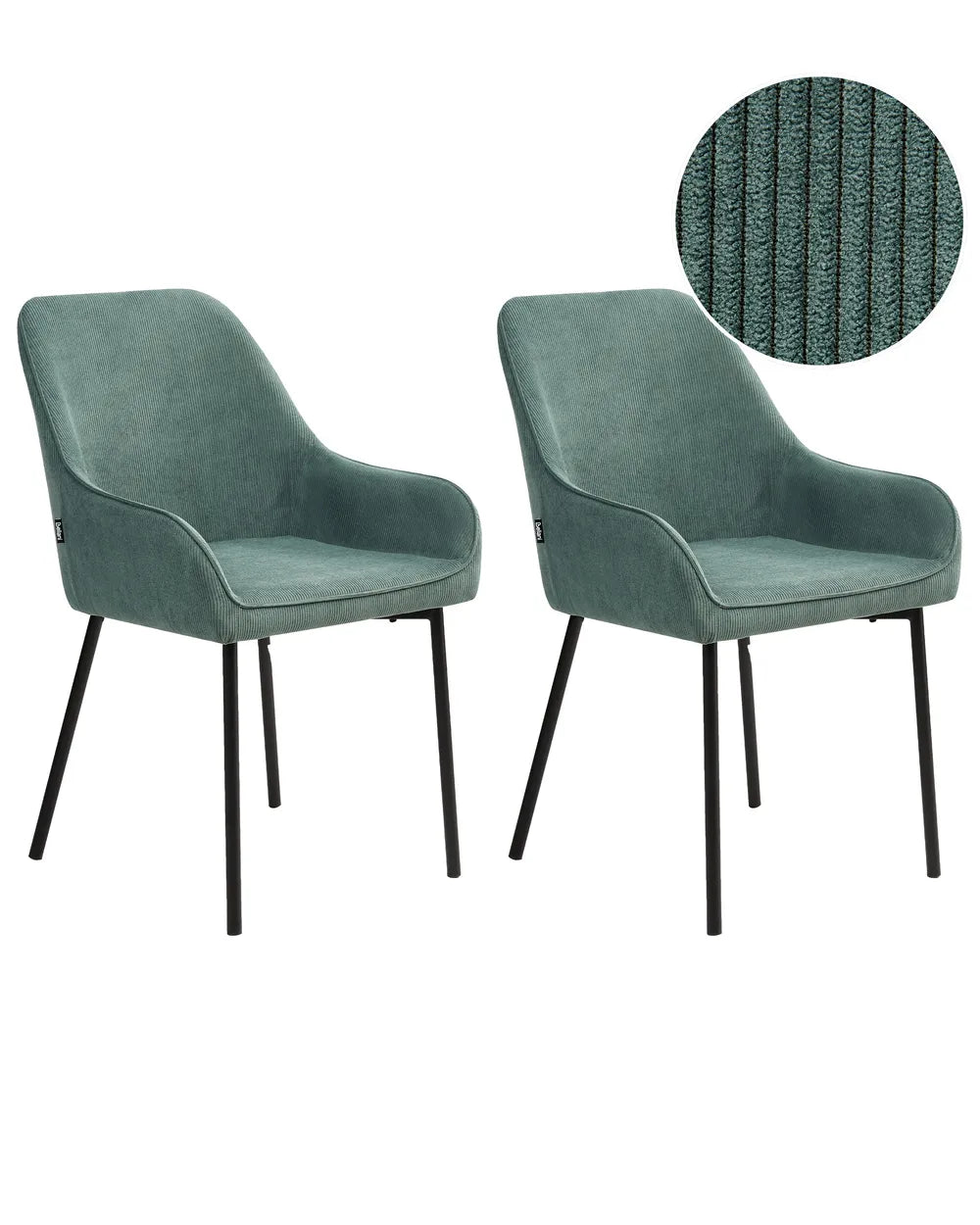 Set of 2 Dining Chairs LOVERNA Corduroy