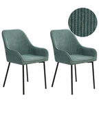 Set of 2 Dining Chairs LOVERNA Corduroy
