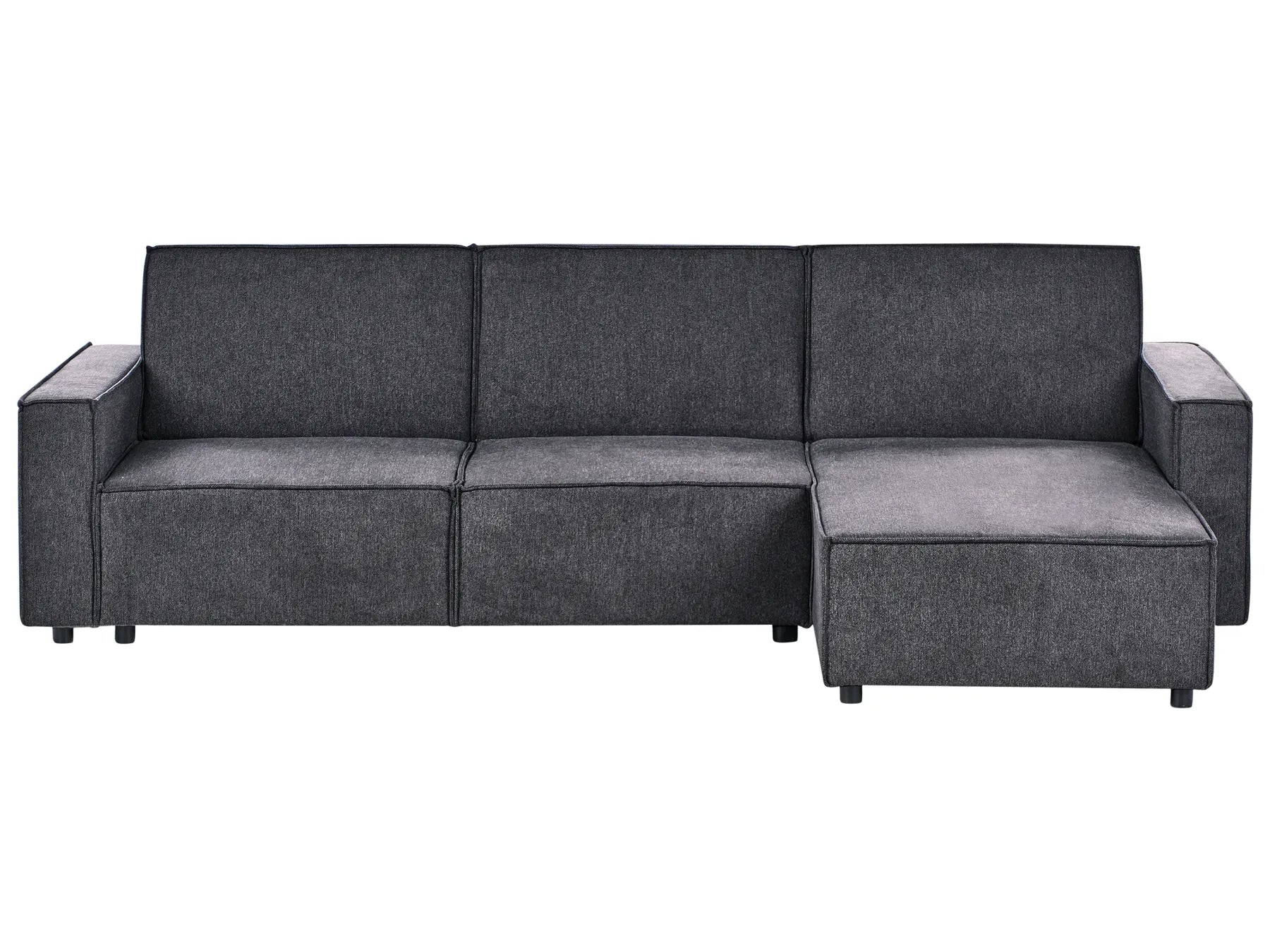 Corner Sofa Bed 3 Seater ROMEDAL II Fabric Graphite Grey Left Hand