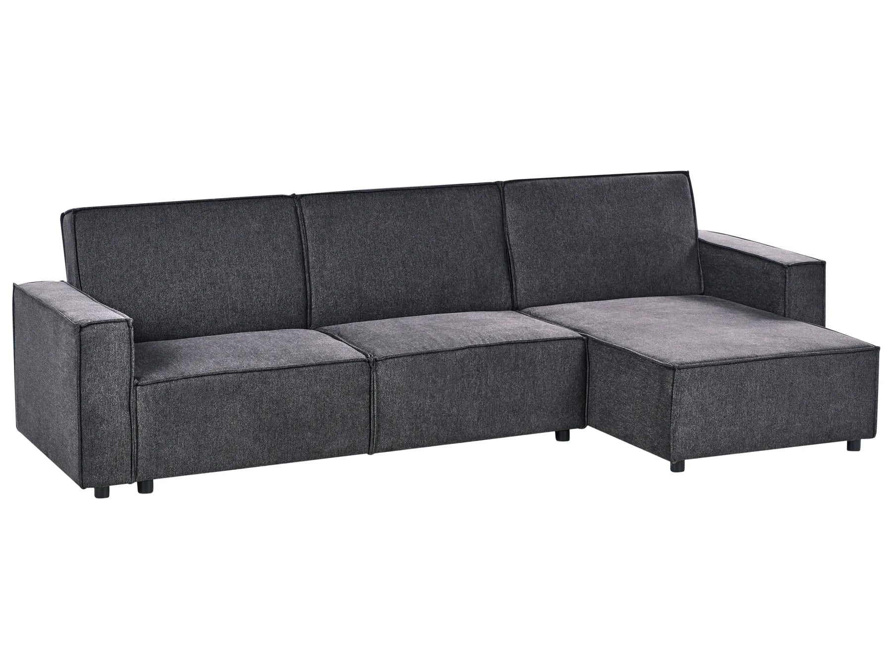 Corner Sofa Bed 3 Seater ROMEDAL II Fabric Graphite Grey Left Hand