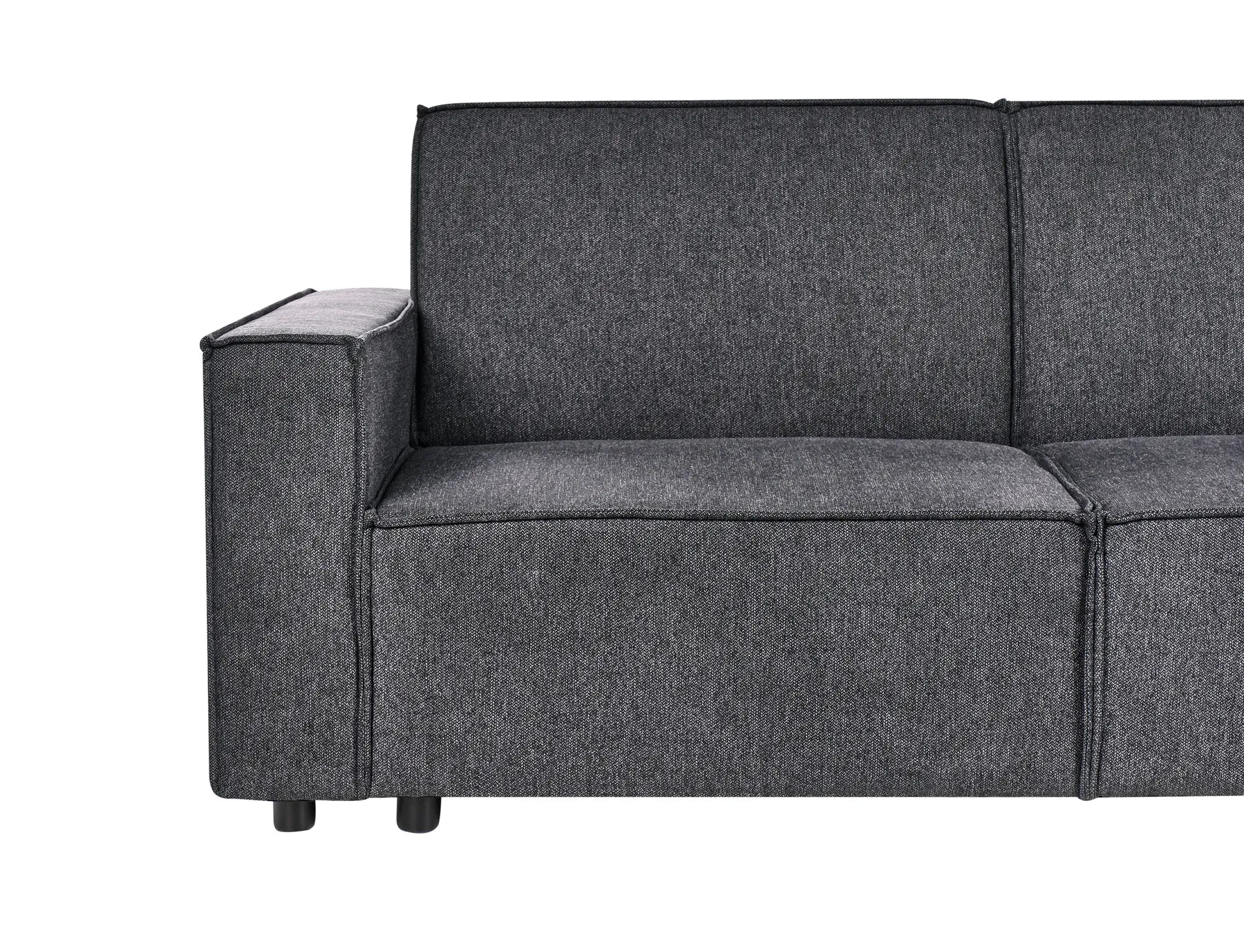 Corner Sofa Bed 3 Seater ROMEDAL II Fabric Graphite Grey Left Hand