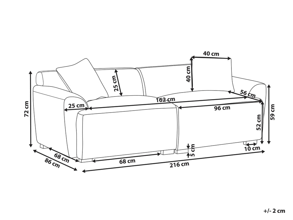 Sofa 3 Seater KORIO Boucle Off-White