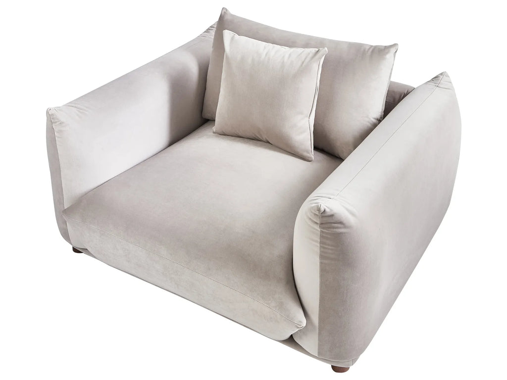 Living Room Set 5 Seater LUVOS Velvet Taupe