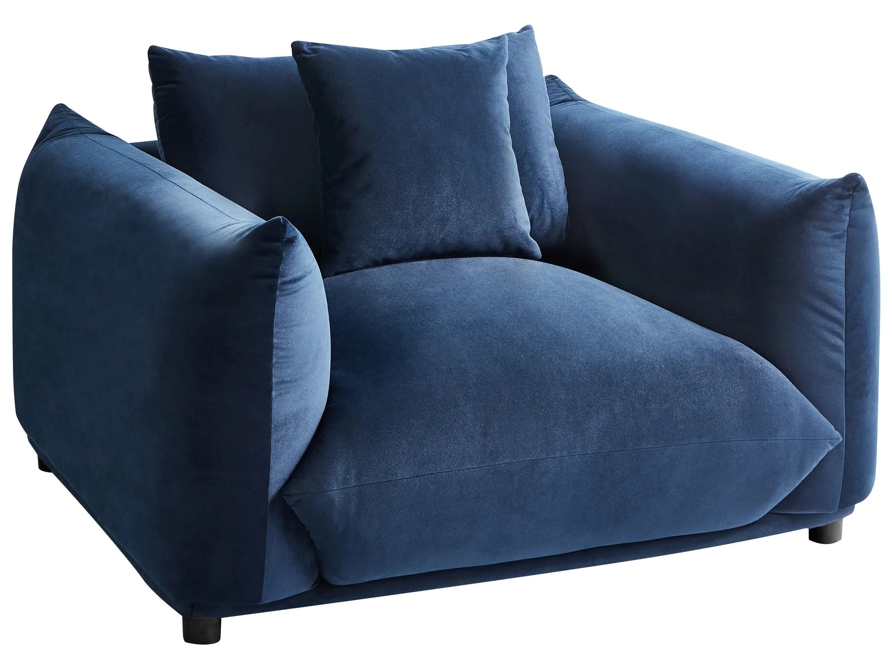 Living Room Set 5 Seater LUVOS Velvet Dark Blue