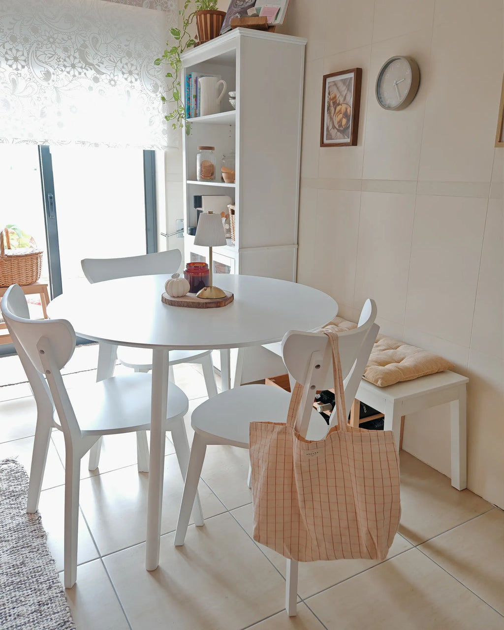 Dining Set ROXBY White 4 Seater