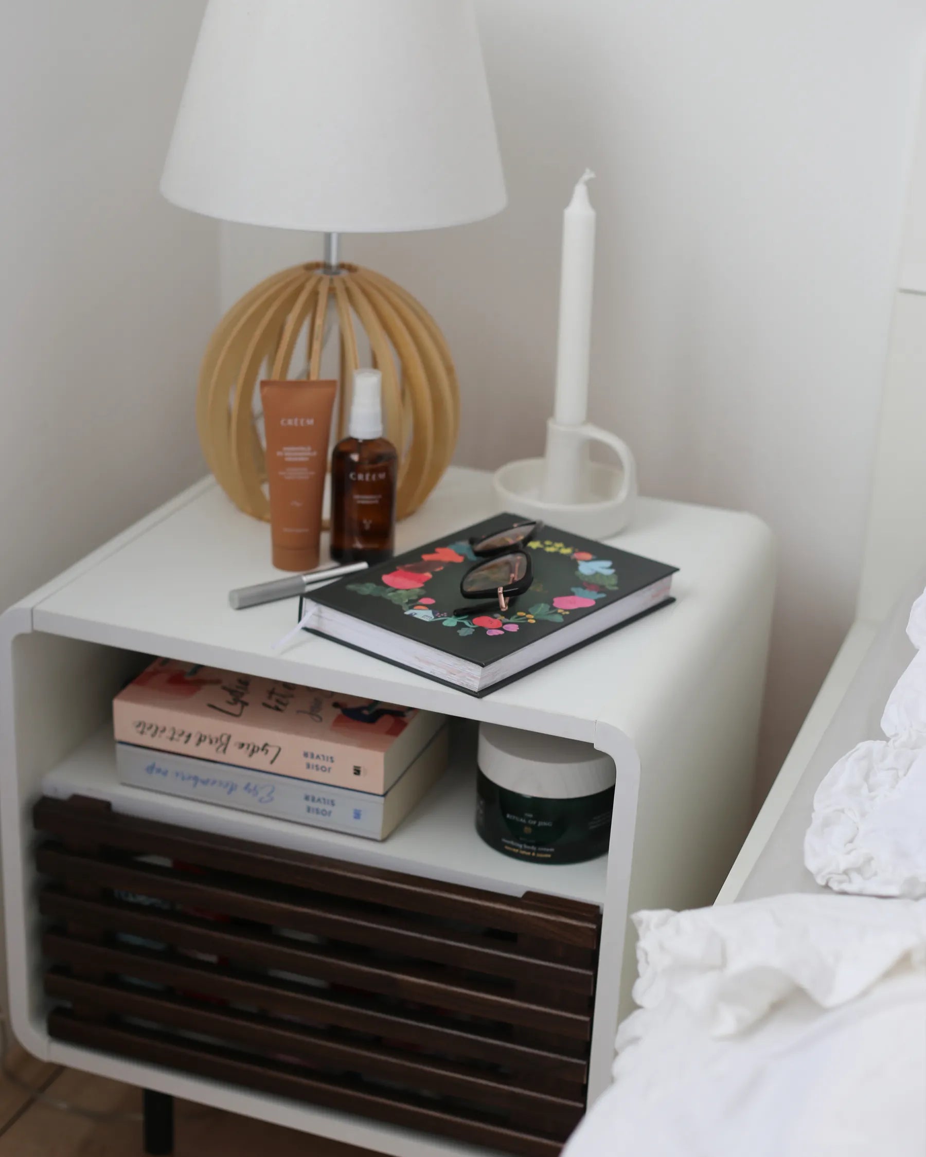 1 Drawer Bedside Table RIFLE White