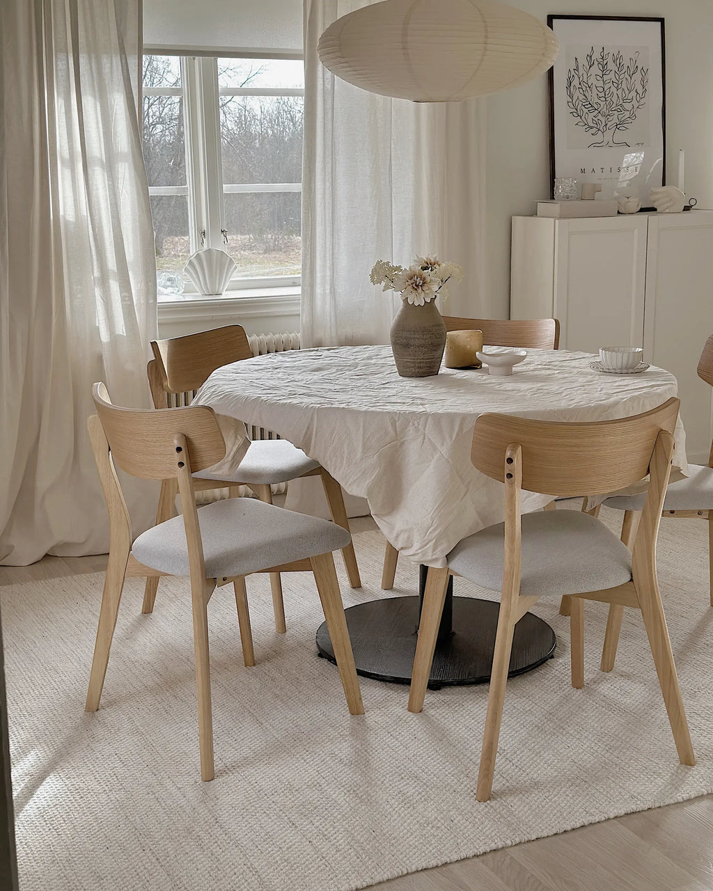 Set of 2 Dining Chairs Wood Light Grey