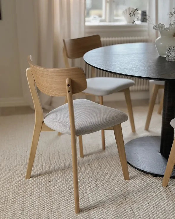 Set of 2 Dining Chairs Wood Light Grey