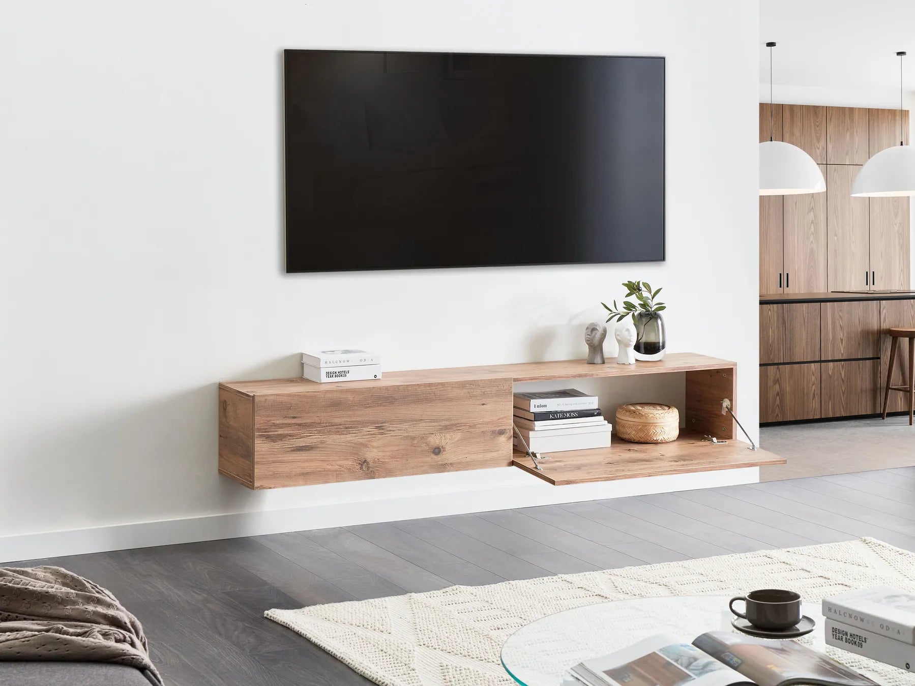 Wall Mounted TV Stand GLADSTONE Brown