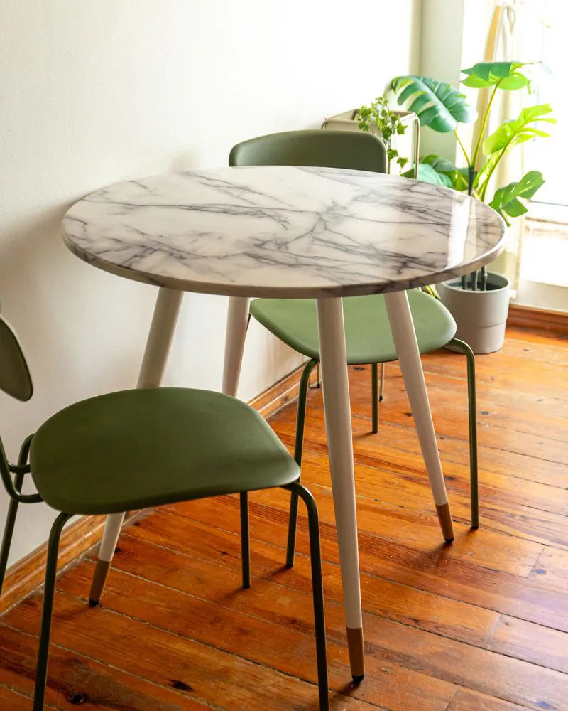 Dining Table GUTIERE White Marble 80 cm 80 cm