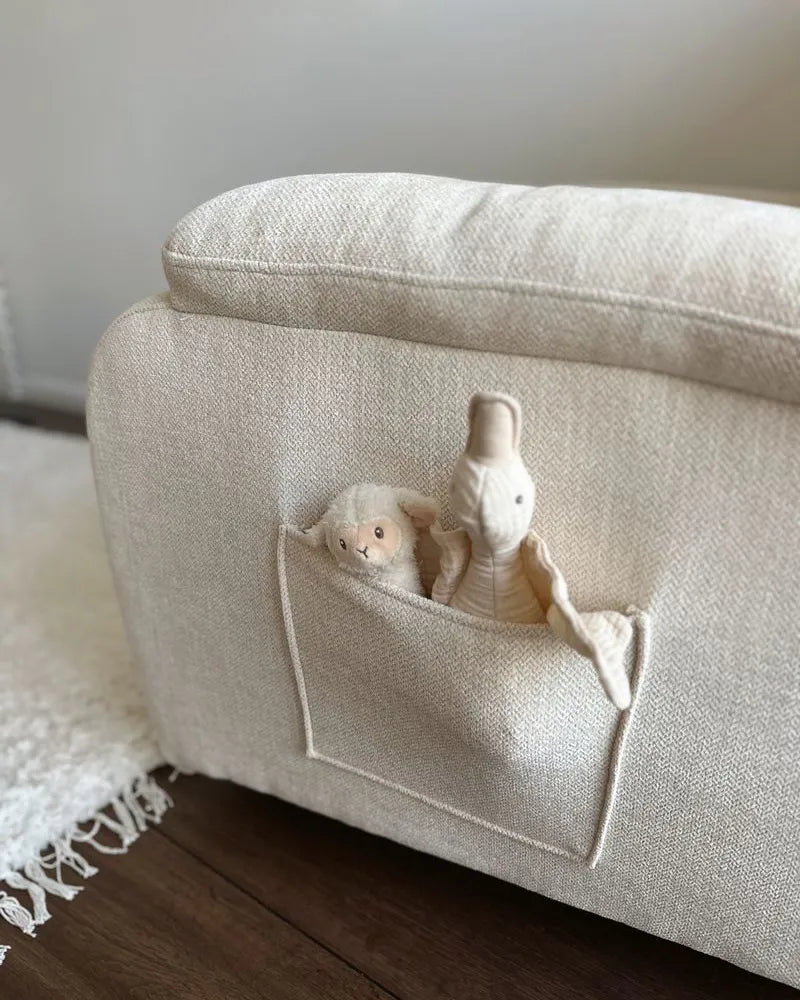 Electric Recliner Chair RISE With Footrest Fabric Light Beige