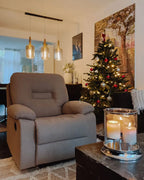 Recliner Chair BERGEN With Footrest Fabric Taupe