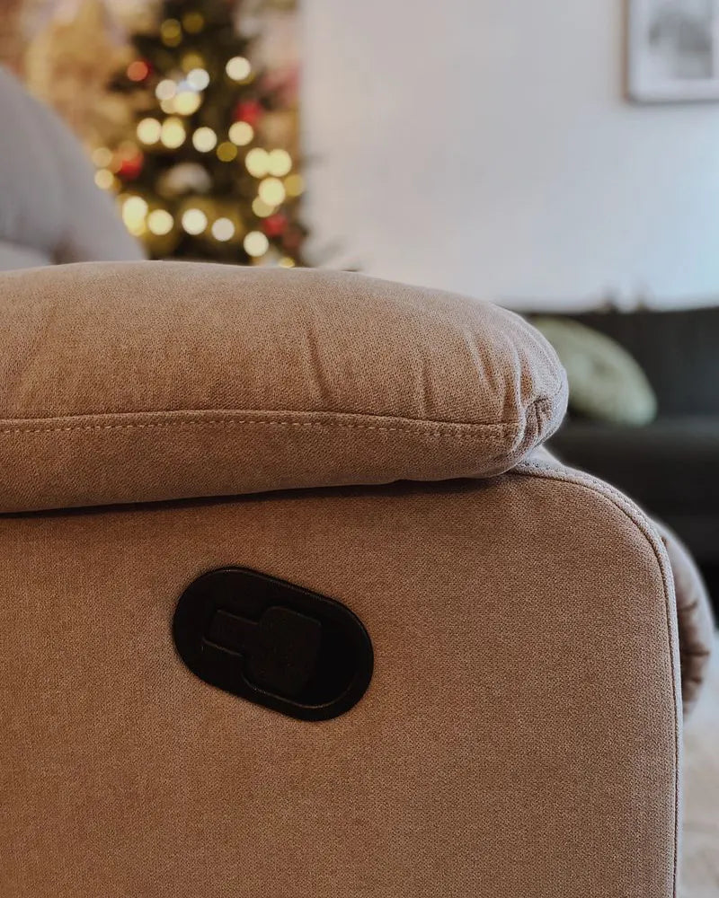 Recliner Chair BERGEN With Footrest Fabric Taupe