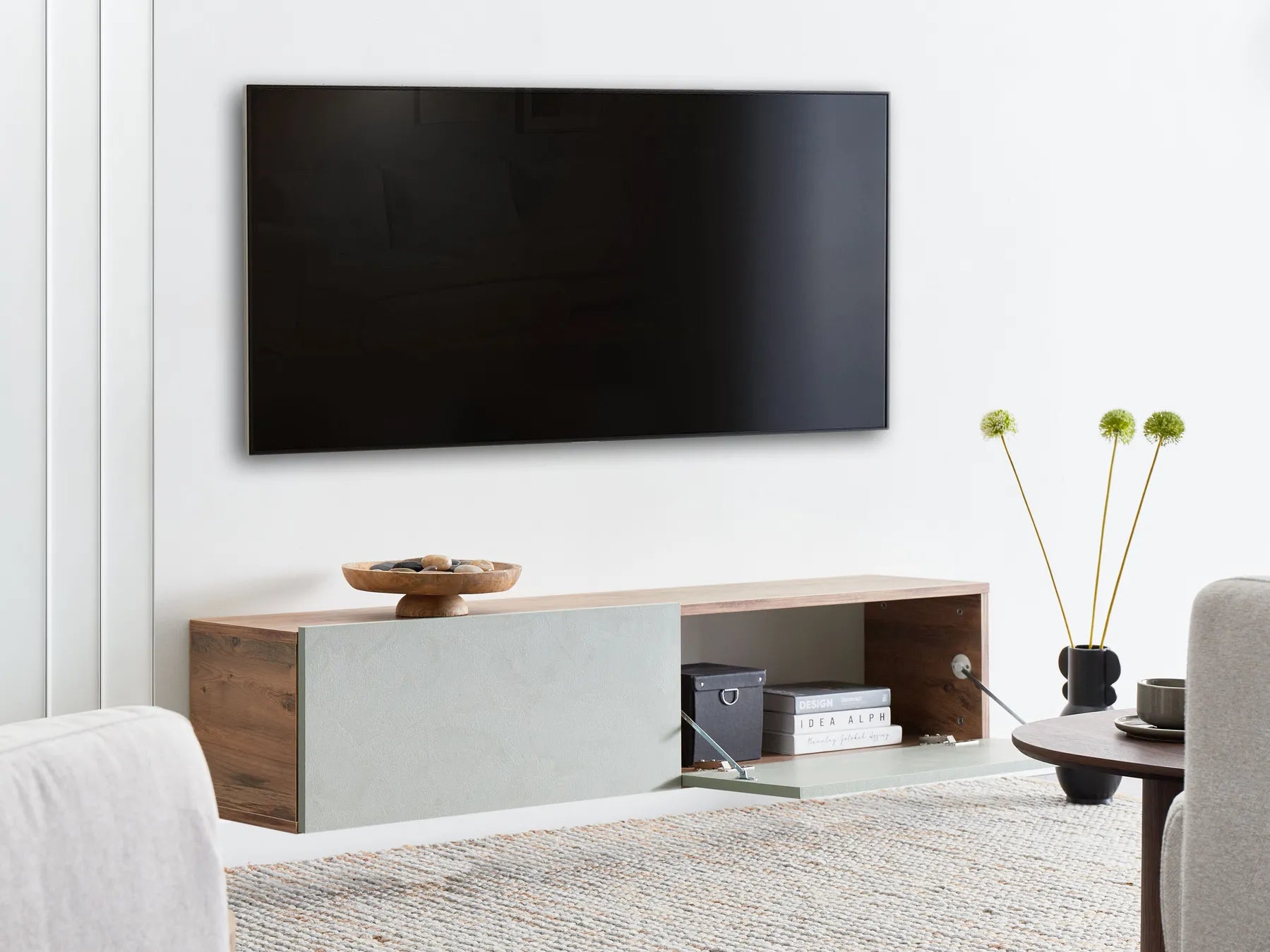 Wall Mounted TV Stand GLADSTONE Light Green